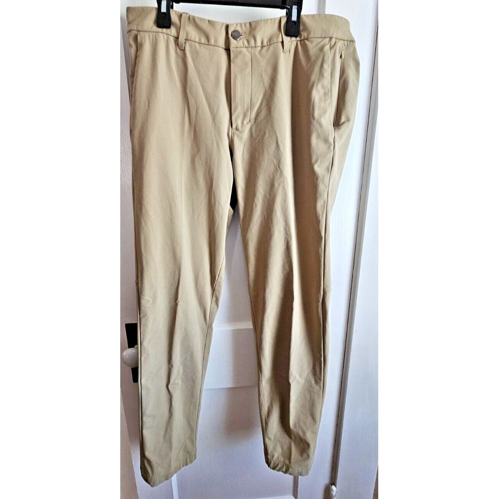 Lululemon Men ABC warpstreme golf performance stretch casual preppy beige Sz 33